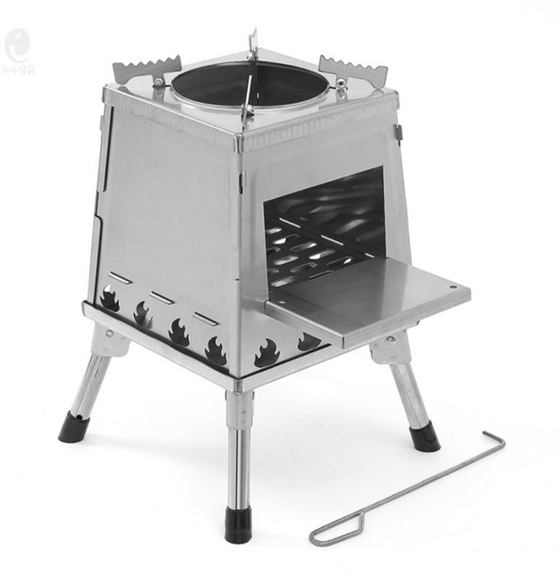 해피캠핑 접이식 화목난로(26x34cm) (실버) 장작난로