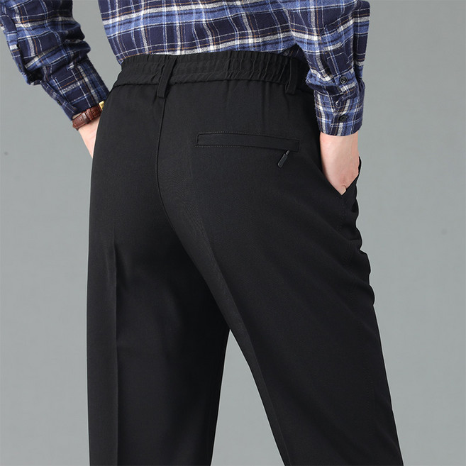 NUNUHANA 중년 남성 허리밴딩 구김없는 정장바지