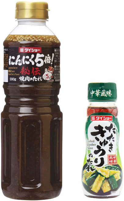 다이쇼 오이 탕탕이 중화요리풍 양념 + 마늘 5배 비전 야키니쿠양념, 1세트, 590g, 150ml