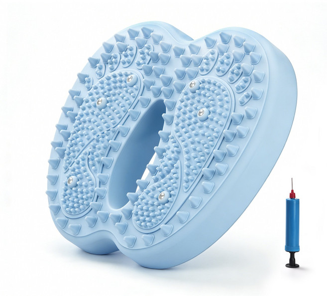 천국의계단 지압 에어 스텝퍼 무소음 가정용 다이어트 스텝밀 홈트 운동기구 [에어펌프 증정], 연한 파란색