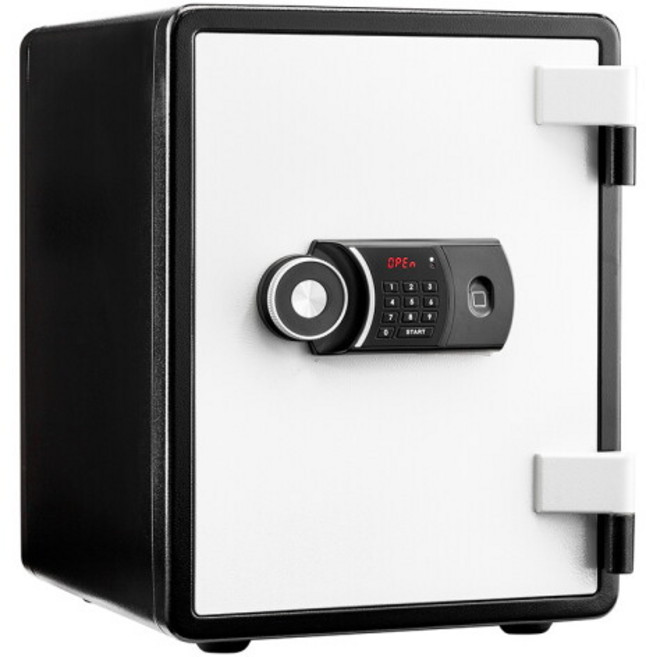 루셀 선일금고 디지털 지문인식 내화금고 YES-031DF 63kg 경보기장착 내부서랍 선반, 블랙&화이트