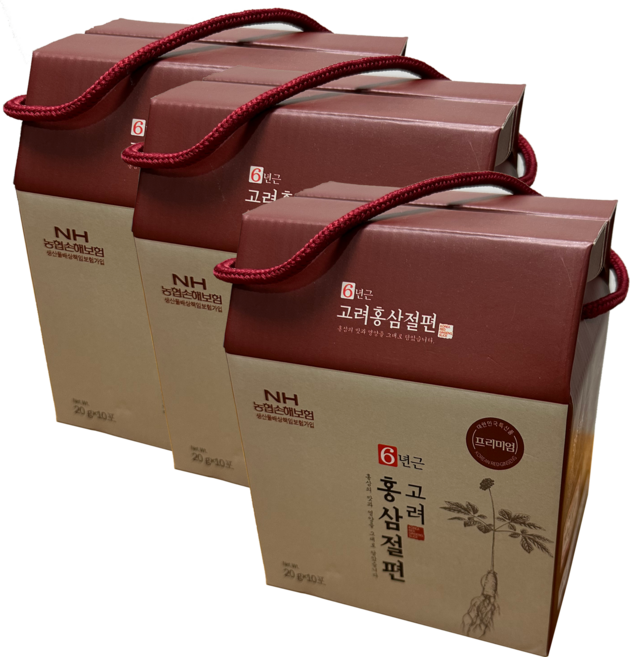 6년근 고려홍삼절편, 3박스, 200g