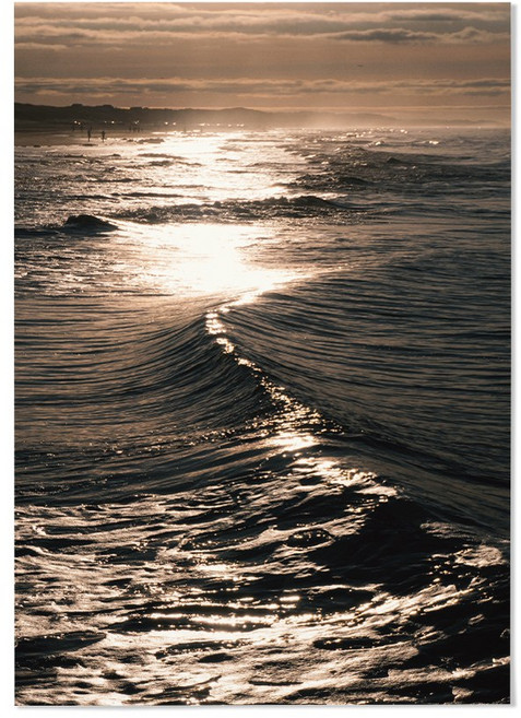 간편한 감성 스타일링 여름 인테리어 접착 포스터, 선셋 웨이브