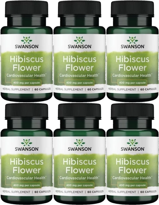 스완슨 히비스커스 꽃 400mg, 6개, 60정 - 쿠팡