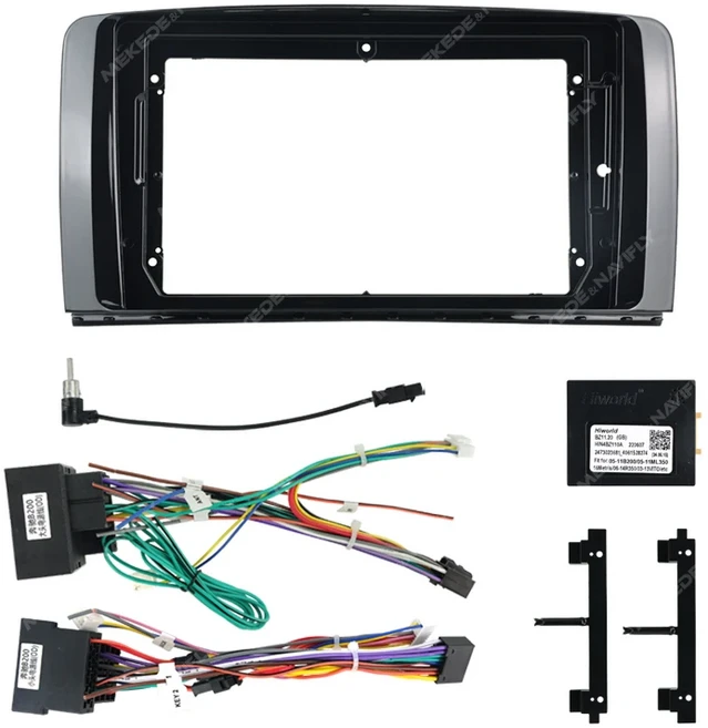 메르세데스 벤츠 R 클래스 W251 R300 용 안드로이드 자동차 라디오 근막 프레임 하네스 설치 패널 GPS 멀티, 01 BZ07