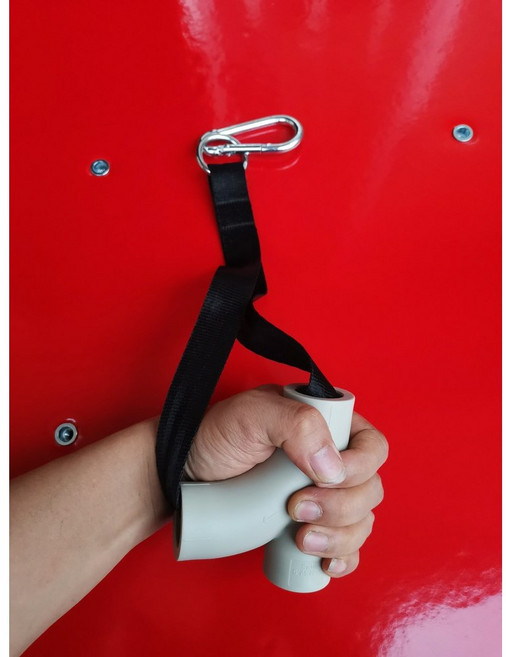 팔씨름스트랩 악력 레드 그립 엄지손가락 핸드 비대칭 완력 풀백 리프트 팔운동 손잡이, 내전 회색 핸들, 1개