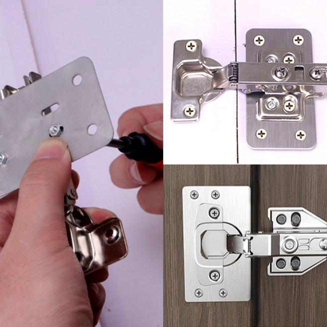 싱크대 경첩 보강판 수리 보강 플레이트 세트 (나사포함), 1개