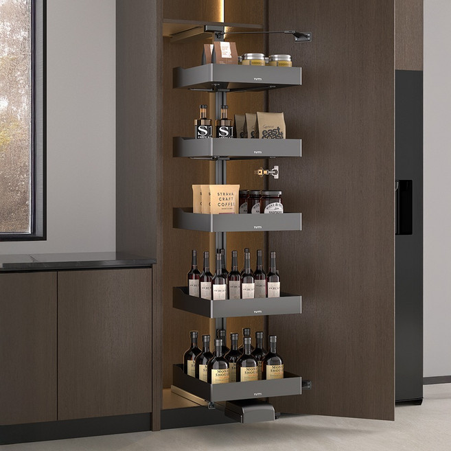 미라니홈 튜티 바흐 500/600 5단 풀아웃 팬트리장 주방 인출식 키큰망장 수납장 바스켓, 600