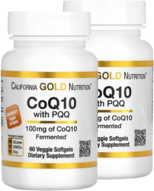 PQQ 10mg 함유 CoQ10 100mg 베지캡슐 California Gold 캘리포니아 골드 veggie capsules 코큐텐, 2개, 60정 - 쿠팡