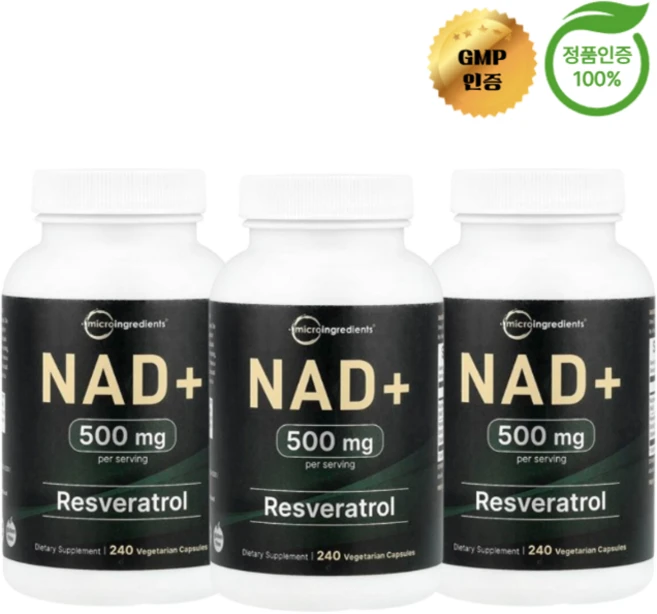 2+1 마이크로 인그리디언츠 NAD+ 500mg 베지 캡슐 240정, 3개 - 쿠팡