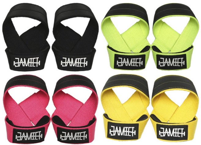 재미어트 힘콩 스트랩 리프팅 헬스 그립 손목 보호대 풀업 스트렙, 옐로, 1개