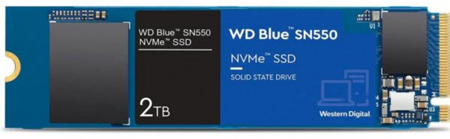 웨스턴 디지털 500GB WD 블루 SN550 NVMe 내부 SSD 3세대 x4 PCIe 8Gbs M.2 2280 3D NAND 최대 2400MBs WDS500G2B0C, 2TB