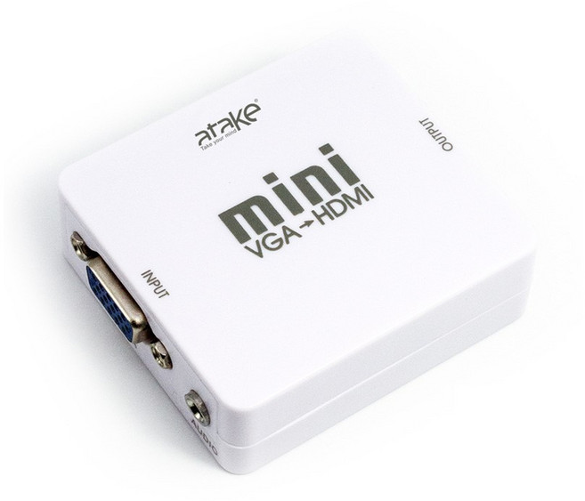 ATake VGA轉HDMI轉接器 隨插即用 高解析度影像傳輸 輕鬆連接舊型設備至HDMI顯示器, 1個