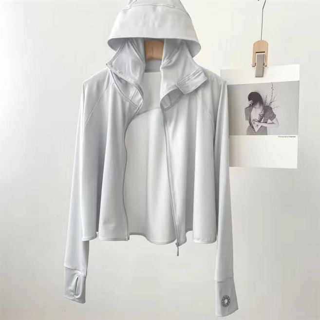 防曬衣女夏季2025新款防紫外線透氣輕薄款防曬服外套, 高級灰色, 均碼（寬鬆版80-145斤）