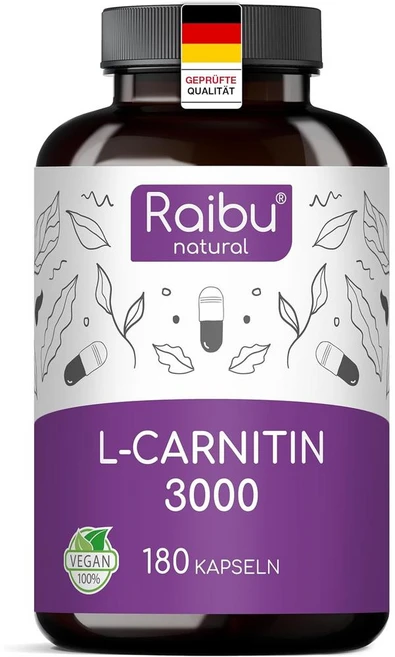 독일 라이부 Raibu L-Carnitine L 카르니틴 3000 mg 캡슐, 1개, 180정 - 쿠팡