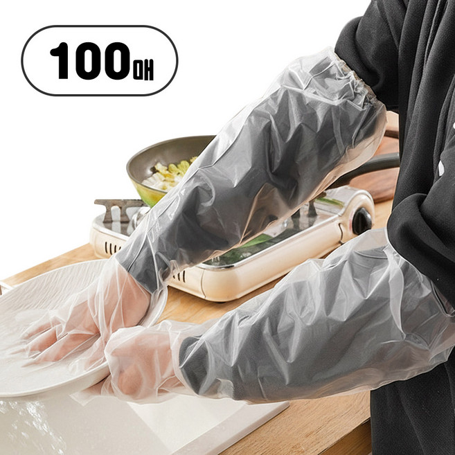 블레오 일회용 팔목 긴 비닐 위생장갑 100매, 1세트, 100개