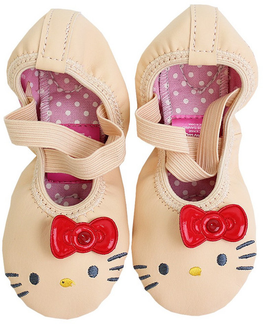 SNC 헬로키티 페이스컷 가죽 발레슈즈 베이지