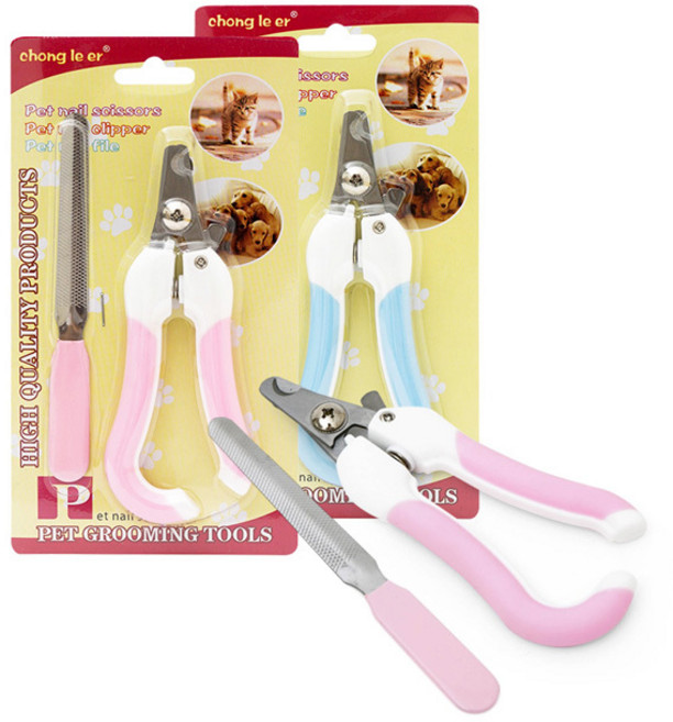 반려동물 발톱깎이 세트 대, 핑크, 1개
