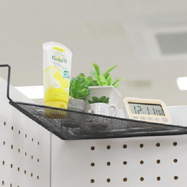 파티션 코너 걸이 선반 코너랙 수납 삼각 선반랙, 실버, 1개