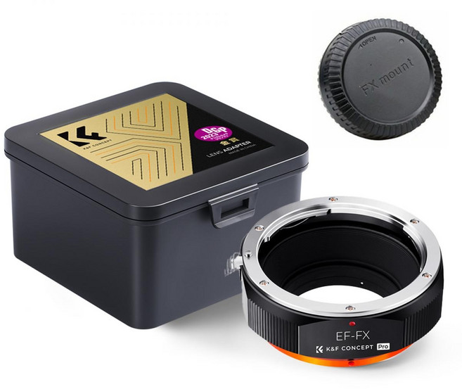 K&F EF-FX PRO 렌즈 변환링 어댑터 / 캐논 EF 렌즈 - 후지 X 바디 / 뒤캡포함 / 무반사코팅 EF lens on Fuji X PRO adapter + cap, 1개