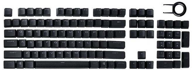 PBT 더블 샷 풀 세트 104 키 키캡 미국 레이아웃 교체품 Corsair K70 RGB MK.2 SE 기계식 키보드 백라이트(블랙), 블랙