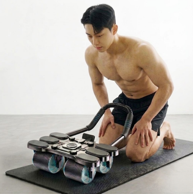 AB슬라이드 리바운드 코어강화 복근운동기구, 블루, FIT-ABR-0001
