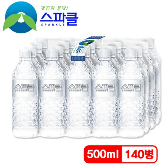 스파클 무라벨 천연암반수 안전한생수 깨끗한물 미네랄워터, 500ml, 140개