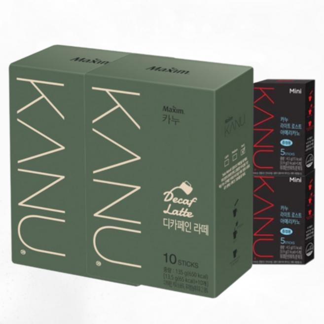 카누 디카페인 라떼 아메리카노 믹스 혼합구성 홈카페 세트 30T, 1세트, 30개입, 900mg