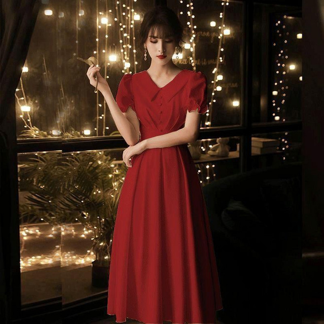 法式結婚小禮服 畢業拍照連衣裙