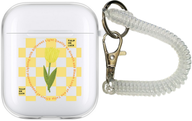 키키야 체크 앤 패턴 컬렉션 에어팟케이스, 1개, 튤립 플라워 체크 에어팟케이스, 에어팟1/2세대
