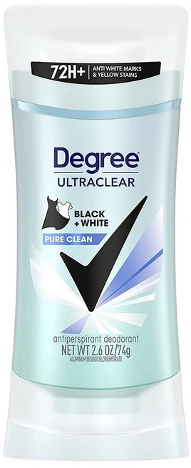 Degree UltraClear Black+White Pure Clean 디그리 여성 데오드란트 74g x2팩, 1개 - 쿠팡