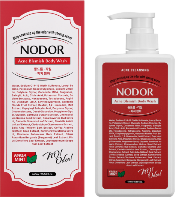 [본사공식몰] 노도르 등드름 트러블 아크네 블레미쉬 진정 바디워시, 1개, 460ml