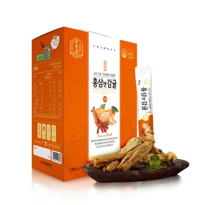 제주감귤앤 6년근홍삼 더블케어 체력활력 홍삼앤감귤스틱100포
