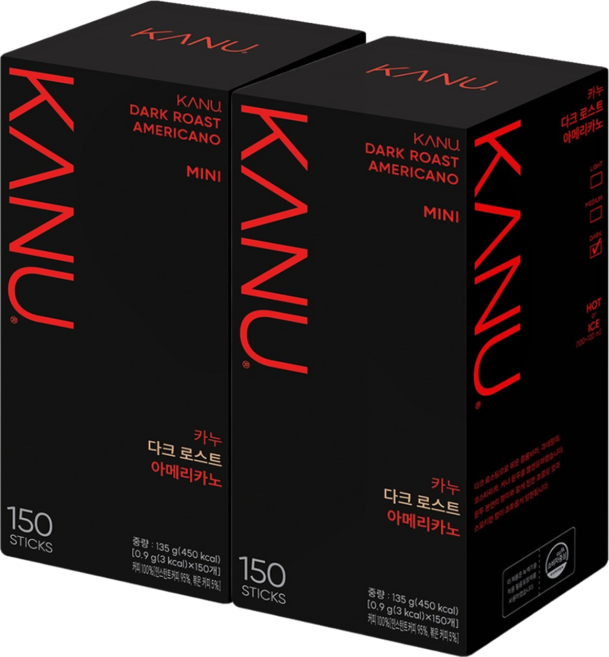 동서 카누 아메리카노 300T 다크로스트, 2개, 150개입, 900mg