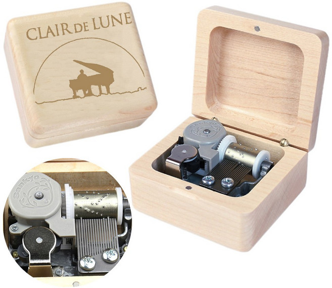 Rosiking 나무 단풍나무 빈티지 시계 음악 상자 프렌드 소녀 크리스마스 및 어린이 생일 선물, 11 La la land