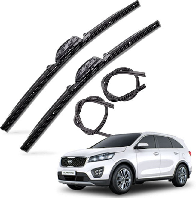 더뉴 쏘렌토 R MQ4 전차종 순정(호환)형 자동차 프리미엄 와이퍼 전면 리필고무 1+1+1, 쏘렌토UM-PR650+400mm커넥터A, +리필고무 각 사이즈 1개씩