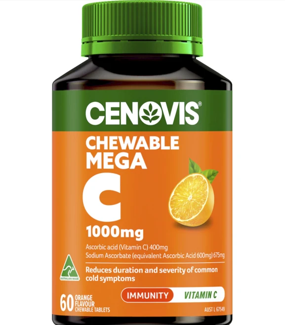프리미엄 호주 이뮨 서포트 영양제 세노비스 고강도 비타민 C 1000mg 60 츄어블 로켓직송, 1개, 60정 - 쿠팡