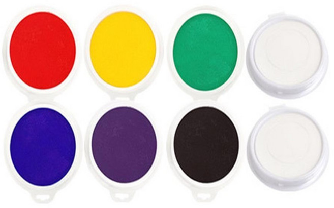 유아 손도장 발도장 찍기놀이 물로지우는 큰 원형 물감패드 가정보육 만1세, 플레인, 1개