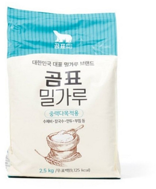 중력밀가루 식자재 곰표중력밀가루2.5kg 밀가루 곰표밀가루 반죽