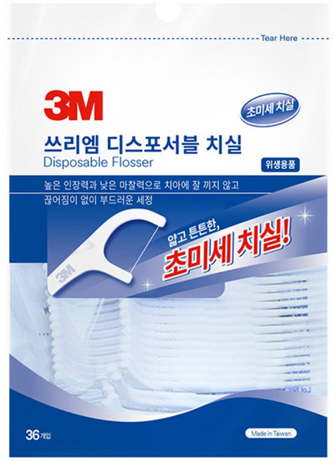 쓰리엠 일회용 치실, 36개입, 12개
