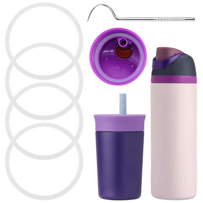 BMSQOFD Owala FreeSip 680.4g24온스 946.4ml32온스 물병 뚜껑 인서트 피스 캡 고무 씰 상단 부품 400/19/24/32/1.18L40온스 액세서, 그레이 링 6개