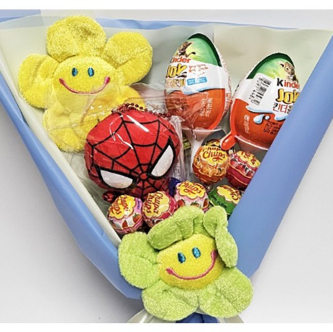 안산 플라워마트 스파이더맨 킨더조이 스마일꽃 인형 꽃다발
