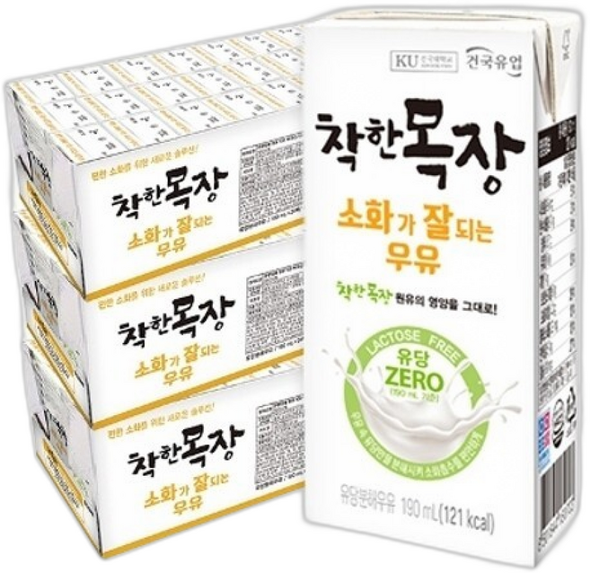 서울에프엔비 건국유업 착한목장 소화가 잘되는 우유, 190ml
