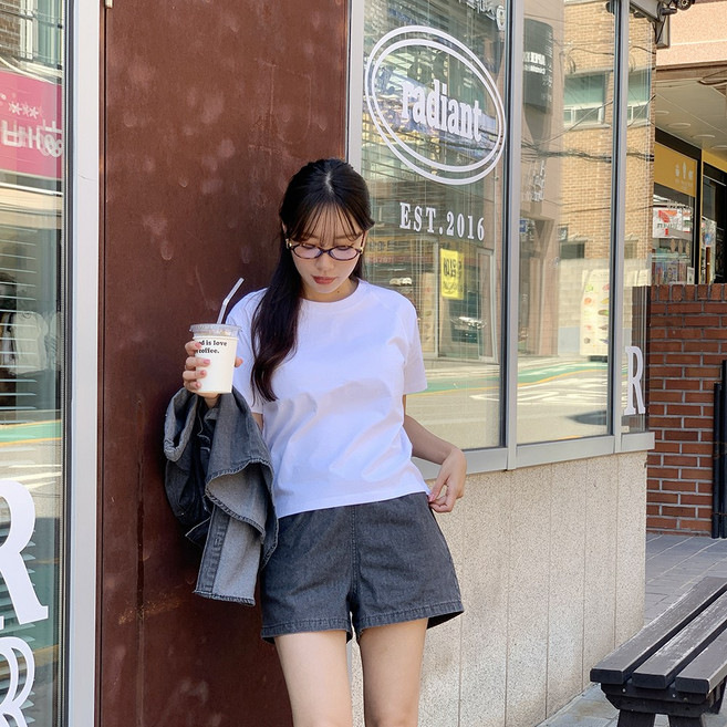 [고퀄리티] 펜암 자수 크롭 반팔티셔츠 (5color)