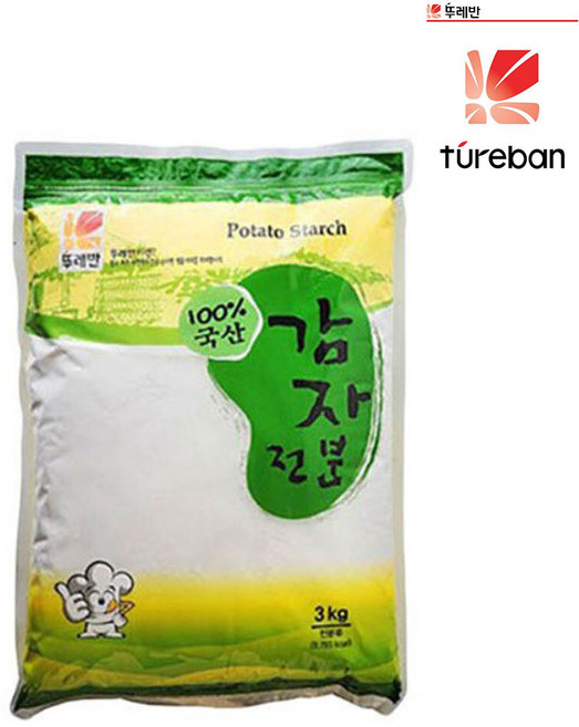 뚜레반 국산 감자전분가루 3kg