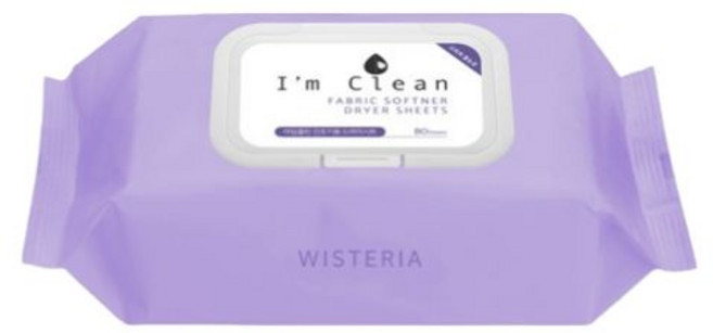 아임클린 건조기시트 섬유유연제 80매 2개입 위스테리아향 1개