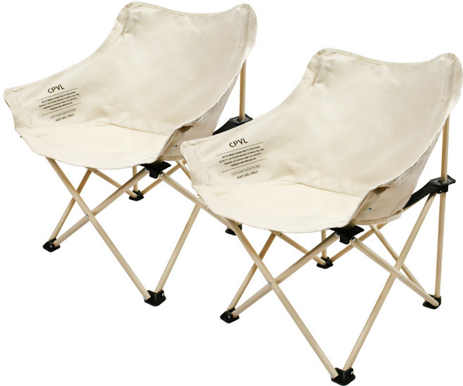 캠프빌리지 밀키웨이 접이식 캠핑의자 + 보관가방 세트, 아이보리, 2세트
