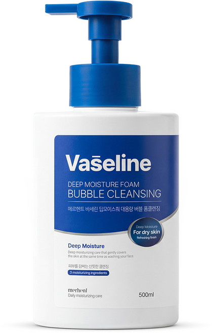 메르헨트 바세린 버블 대용량 폼클렌징 500ml x 1개 약알칼리 클렌징폼 세안제 폼클렌저 거품 남자 남성 여자 여성