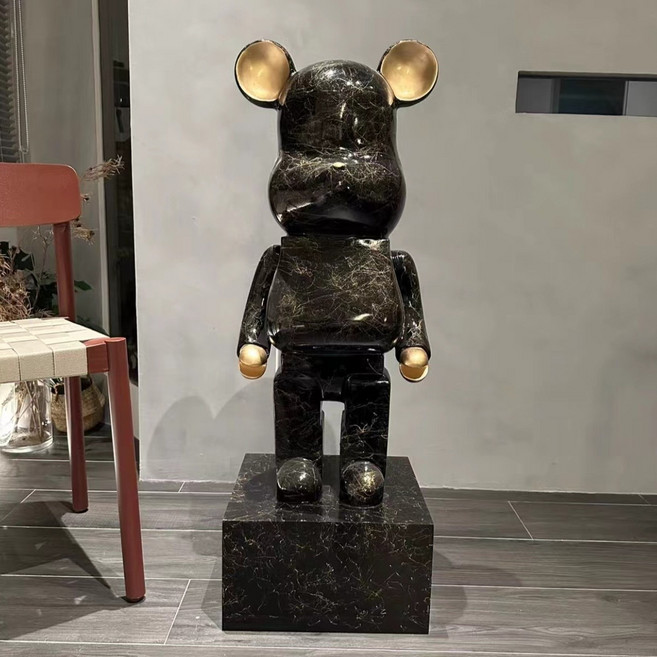 리틀보트 대형 베어브릭 인테리어 저금통, 블랙 대리석