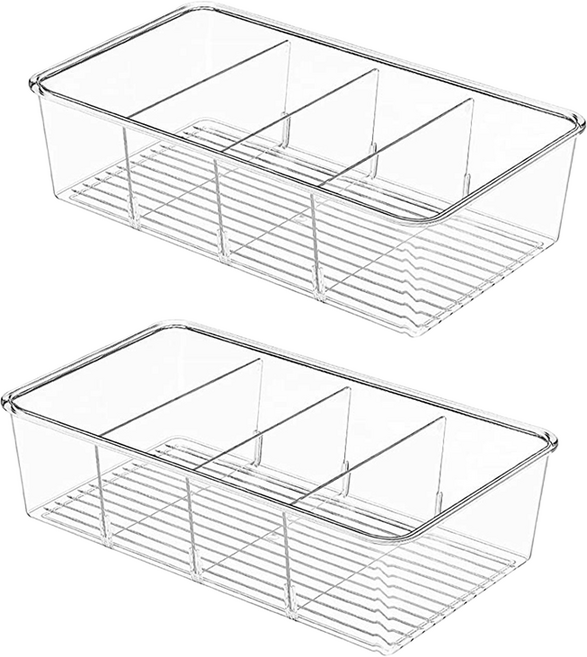 뉴앤룩 분리가능 칸막이 3칸 정리트레이 2개입, 투명2개입, 1세트